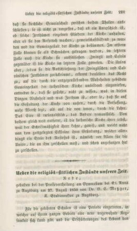 221-240 Ueber die religiös-sittlichen Zustände unserer Zeit