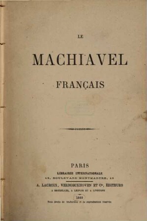 Le Machiavel français