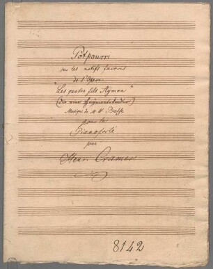 Les quatre fils Aymon, Auswahl, arrangiert, Klavier - BSB Mus.Schott.Ha 8398-2