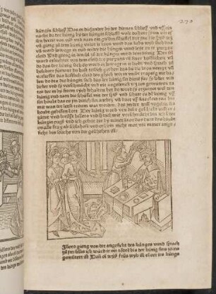 Königin Helebath schüttet dem König die Speise aufs Haupt; (Kapitel X: Von König Sedras).