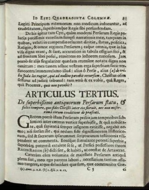 Articulus Tertius.