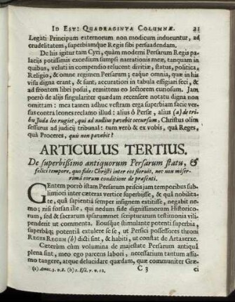 Articulus Tertius.