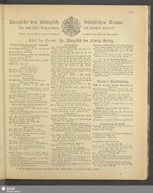 Rangliste der Königlich Sächsischen Armee : XII. und XIX. Armee-Korps des deutschen Heeres