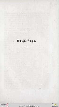 Nachklänge