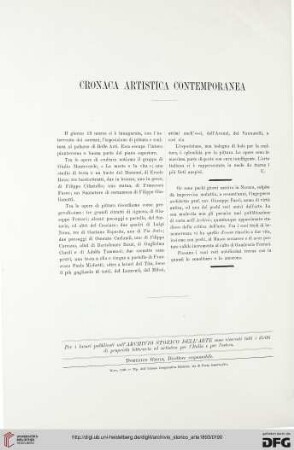 Cronaca artisctica contemporanea