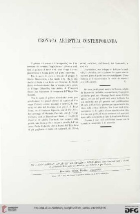 Cronaca artisctica contemporanea