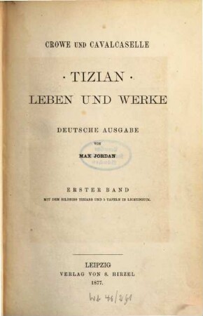 Tizian : Leben und Werke, 1