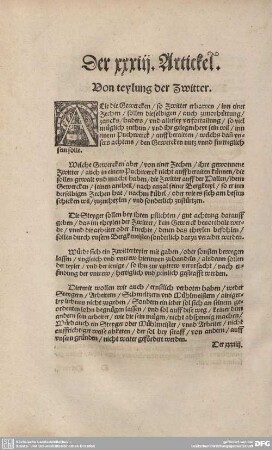Der XXXIII. Artickel. Von teylung der Zwitter.