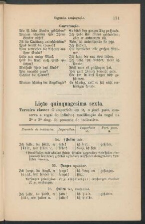 Lição quinquagesima sexta. - [Terceira] Conjugação.