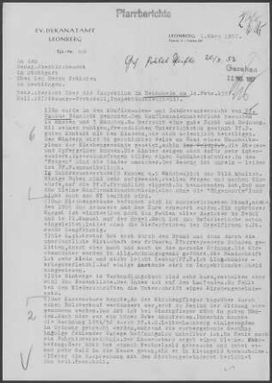 Heimsheim: Inspektionsbericht 1957