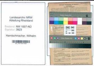 Entnazifizierung Wilhelm Harnischmacher , geb. 13.10.1912 (Baecker)