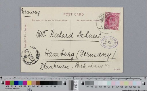 Postkarte an Richard Dehmel