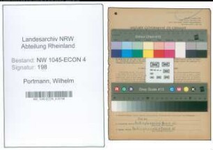 Entnazifizierung Wilhelm Portmann , geb. 20.10.1900 (Haendler)