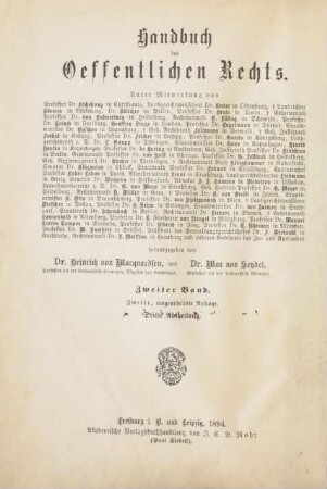 Bd. 2, Abth. 3: Das Staatsrecht des Königreichs Preußen