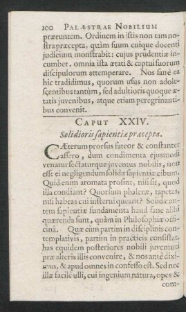 Caput XXIV. Solidioris sapientiae praecepta.
