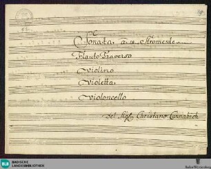Quartets - Mus. Hs. 72 : fl, vl, violetta, vlc; D; DTB 16 D1