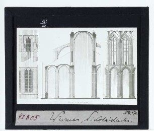 Wismar, Nikolaikirche : Schnitt, Aufrisse