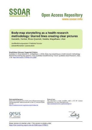 Body-map storytelling as a health research methodology: blurred lines creating clear pictures