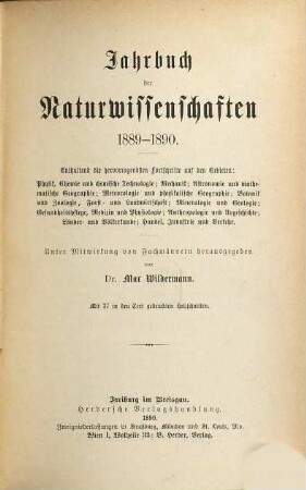 Jahrbuch der Naturwissenschaften. 5. 1889/90