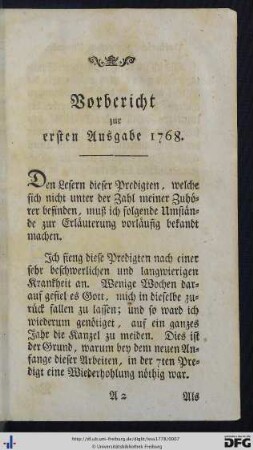 Vorbericht zur ersten Ausgabe 1768.
