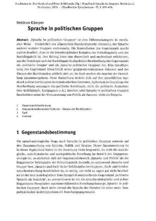 Sprache in politischen Gruppen