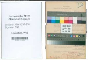 Entnazifizierung Willi Leukefeld , geb. 10.08.1889 (Beamter)