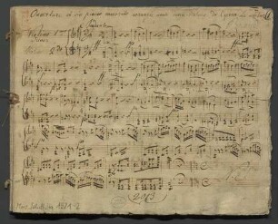 Le solitaire, vl (2), Excerpts, Arr - BSB Mus.Schott.Ha 1921-2 : [heading:] Ouverture et six pieces vaworits [!] arrangée pour deux Violons. de l'opera: Le solitair [!]