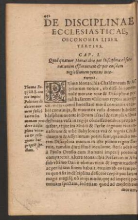 De Disciplinae Ecclesiasticae, Oeconomia Liber Tertius.