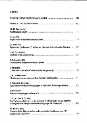 Der Genitiv als Contractivus : zu einer funktionalen Interpretation des Genitivattribut