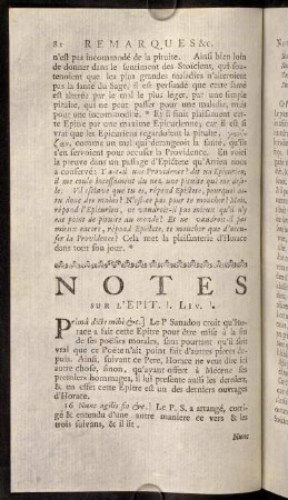 82-85, Notes sur l'Epitre I.