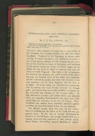 Newfoundland and French Fishery Rights.