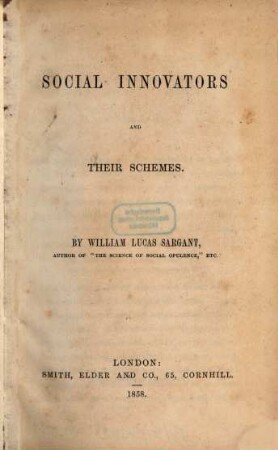Social innovators and their schemes