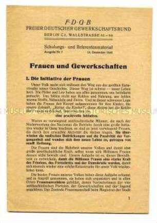 Schulungs- und Referentenmaterial des FDGB Nr.7