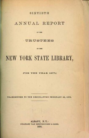 Annual report. 60. 1877 (1878)