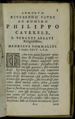 Admodum Reverendo Patri Ac Domino Philippo Caverele [...]