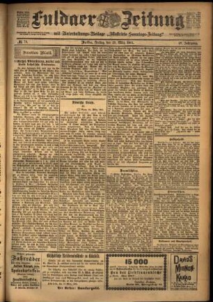 Zweite Ausgabe vom Freitag, den 29. März 1901.