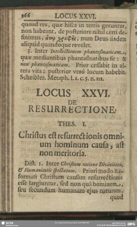 Locus XXVI. De Resurrectione