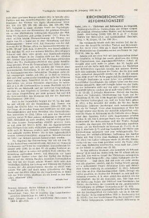 762-764 [Rezension] Yoder, John Howard, Taeufertum und Reformation im Gespraech