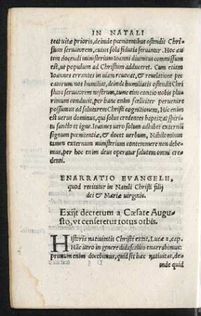 Enarratio Evangelii, quod recitatur in Natali Christi filii dei et Mariae virginis.