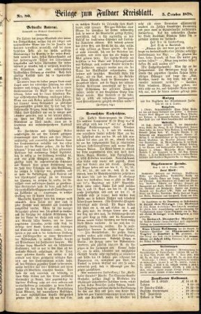 Zweite Ausgabe vom Samstag, den 05. Oktober 1878.