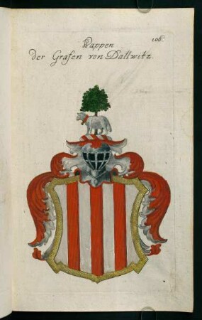 106r-106v, 106. Wappen der Grafen von Dallwitz
