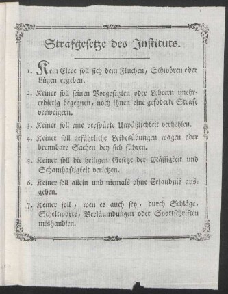Strafgesetze des Instituts
