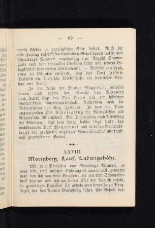 XXVIII. Moritzberg, Lauf, Ludwigshöhe.