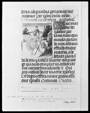 Stundenbuch, ad usum Romanum — Der heilige Christophorus, Folio 171recto