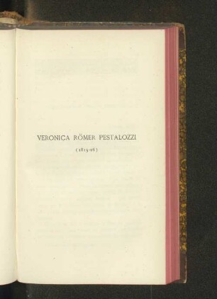 Veronica Römer Pestalozzi (1815-16)