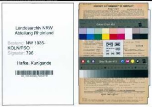 Entnazifizierung Kunigunde Hafke , geb. 14.06.1910 ()