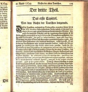 Das erste Capittel. Von dem Rechte der Teutschen insgemein.