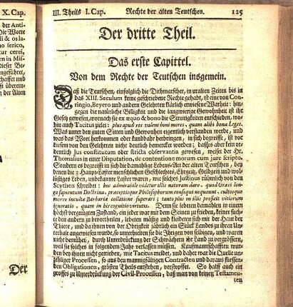 Das erste Capittel. Von dem Rechte der Teutschen insgemein.