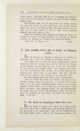 71. Ein Urteil des Kronprinzen Albert über 1866