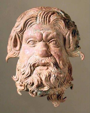 Maske eines Satyrn. Einige Bartenden abgebrochen (Silensmaske)